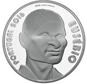 7½ Euros Sport Heroes - Eusébio; Proof issue, Portugal, 2016 reverse image