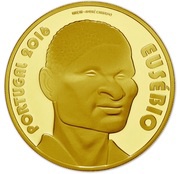 7½ Euros Sport Heroes - Eusébio; Gold, Portugal, 2016 reverse image