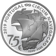 7½ Euros 500th anniversary of Magellan circun-navigation; Proof issue obverse image