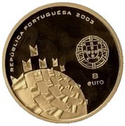 8 Euros Values of Football - Celebration; Gold obverse image