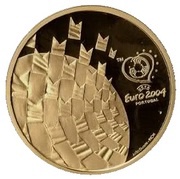 8 Euros Values of Football - Celebration; Gold, Portugal, 2003 reverse image