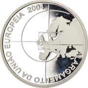 8 Euros Enlargement of European Union; .925 Silver reverse image