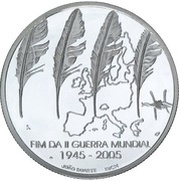 8 Euros End of World War II; proof issue, Portugal, 2005 reverse image