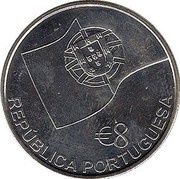 8 Euros First Railway In Portugal obverse image