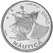 10 Euros Ibero-America - Nautics; .925 Silver reverse image