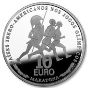 10 Euros Ibero-America - Olympic Games; Proof issue, Portugal, 2007 reverse image