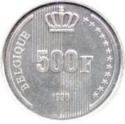500 Francs - Baudouin I 60th Birthday of King Baudouin; French text obverse image