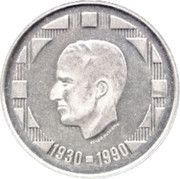 500 Francs - Baudouin I 60th Birthday of King Baudouin; French text, Belgium, 1990 reverse image