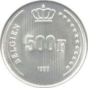 500 Francs - Baudouin I 60th Birthday of King Baudouin; German text obverse image