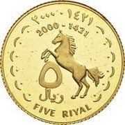 5 Riyals Pattern reverse image