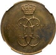 1000 Francs Pattern reverse image