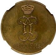 1000 Francs Pattern reverse image