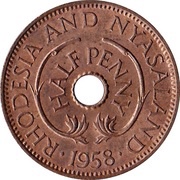½ Penny - Elizabeth II reverse image