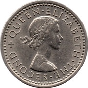 3 Pence - Elizabeth II 1st portrait obverse image
