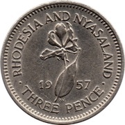 3 Pence - Elizabeth II 1st portrait reverse image