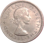 6 Pence - Elizabeth II 1st portrait obverse image