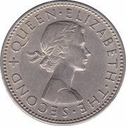 1 Shilling - Elizabeth II 1st portrait obverse image