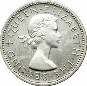 2 Shillings - Elizabeth II 1st portrait; Silver Proof obverse image