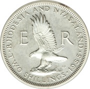 2 Shillings - Elizabeth II 1st portrait; Silver Proof reverse image