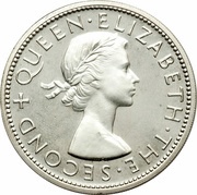 ½ Crown - Elizabeth II 1st portrait; Silver Proof obverse image