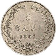 5 Bani - Carol I Pattern reverse image
