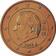 1 Euro Cent - Albert II 2nd type, 2nd portrait obverse image