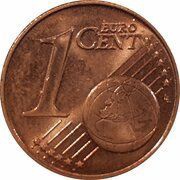 1 Euro Cent - Albert II 2nd type, 1st portrait reverse image