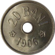 20 Bani - Carol I, Romania, 1905-1906 reverse image