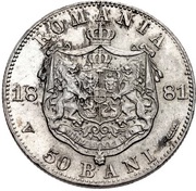 50 Bani - Carol I reverse image