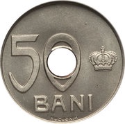 50 Bani - Ferdinand I Pattern Strike, Romania, 1921 reverse image