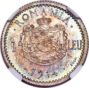 1 Leu - Carol I ESSAI, Romania, 1914 reverse image