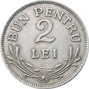 2 Lei - Ferdinand I, Romania, 1924 reverse image