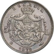 5 Lei Pattern, Romania, 1879 reverse image