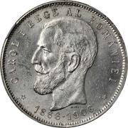 5 Lei - Carol I Reign Anniversary obverse image