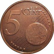 5 Euro Cents - Albert II 2nd type, 1st portrait, Belgium, 2009-2013 reverse image