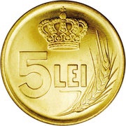 5 Lei - Ferdinand I Pattern Strike, Romania, 1922 reverse image