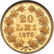 20 Lei - Carol I, Romania, 1870 reverse image