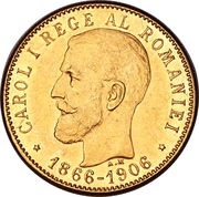 20 Lei - Carol I Reign of Carol I obverse image