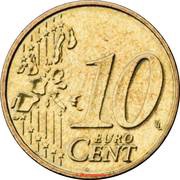 10 Euro Cents - Albert II 1st map, 1st type, 1st portrait reverse image