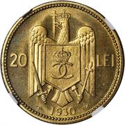 20 Lei - Carol II, Romania, 1930 reverse image