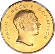 20 Lei 10th Anniversay of reign of Carol II obverse image