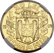 20 Lei - Carol II Pattern, Romania, 1939 reverse image