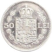 50 Lei - Carol II Pattern, Romania, 1936 reverse image