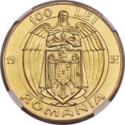 100 Lei - Carol II Pattern, Romania, 1939 reverse image