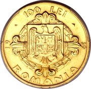 100 Lei Birth Centenary of Carol I reverse image