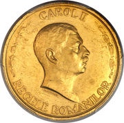 100 Lei 10th Anniversary of reign of Carol II obverse image