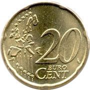 20 Euro Cents - Albert II 1st map, 1st type, 1st portrait reverse image