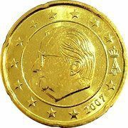 20 Euro Cents - Albert II 2nd map, 1st type, 1st portrait obverse image