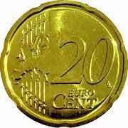 20 Euro Cents - Albert II 2nd map, 1st type, 1st portrait, Belgium, 2007 reverse image