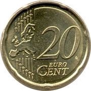 20 Euro Cents - Albert II 2nd map, 2nd type, 2nd portrait, Belgium, 2008 reverse image
